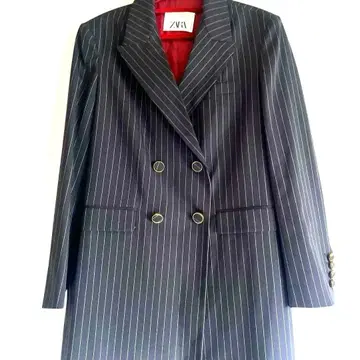 자라 2019년 컬렉션 스트라이프 롱 자켓