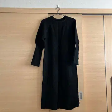 리브 니트 블랙 원피스 OS