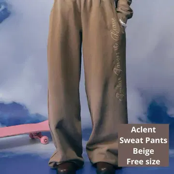 Aclent 스웨트 팬츠 베이지 프리 사이즈
