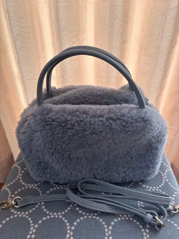 unbillion 그레이 퍼 핸드백