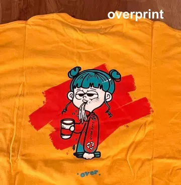 [ 미사용품 ] 오버 프린트 론T