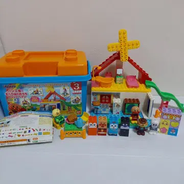 [ 완품 ] 블록라보 호빵맨 빵공장과 미끄럼틀의 집 블록 바구니