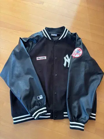 [ Perushu x MLB ] 오버 사이즈 바시티 자켓 L