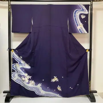 No.2903 순수 실크 벚꽃 물흐름 문양 그라데이션 호몬기 새상품급