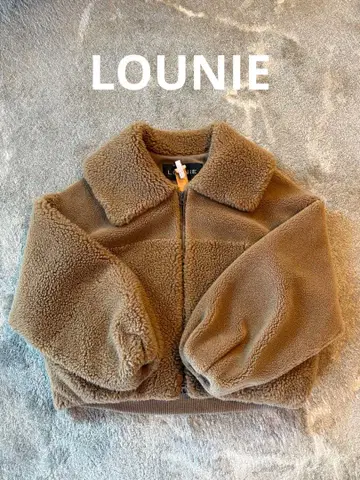 LOUNIE 카멜 보아 자켓 M* * 더블 지퍼