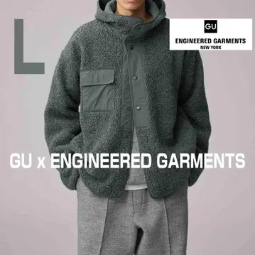 새상품 GU ENGINEERED GARMENTS 보아 플리스 스냅 후드티