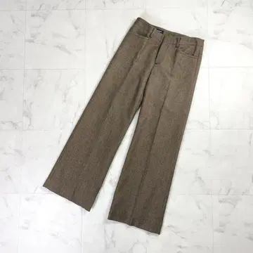 아쿠아 스큐텀 헤링본 울 캐시미어 와이드 팬츠 브라운 8*LD36