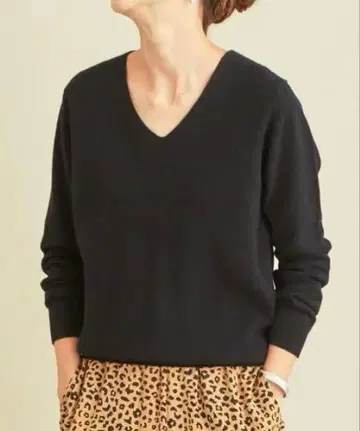 BEAUTY&YOUTH / V넥 니트 블랙