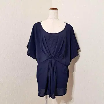 YECCA VECCA 돌먼 슬리브 풀오버 드레이프 네이비