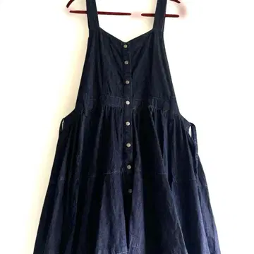 라벨에튀드 프론트 오픈 데님 원피스