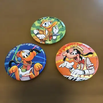 [ 초레어 ] 도날드 구피 플루토 캔뱃지 도쿄 디즈니 빈티지