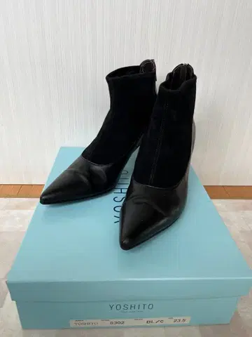 컨디션 최상 YOSHITO 숏부츠 블랙 천연 가죽 스웨이드