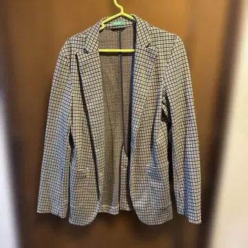 Benetton 체크 무늬 테일러드 자켓 S