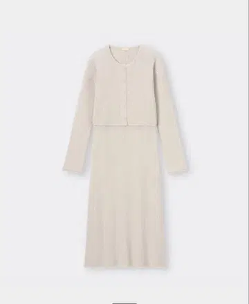 [새상품] GU 멀티웨이 리브 니트 원피스 내추럴 XXL