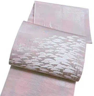 A 202 후쿠로 오비 큰 북 금박 자수 순수 실크 기모노