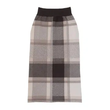 LAGUNAMOON 와이드 체크 니트 타이트 스커트 ( 차콜 그레이 )