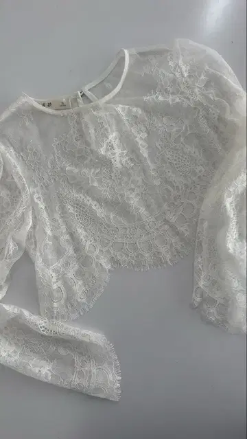 웨딩 드레스 화이트 레이스 긴팔 상의