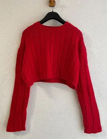 정가 13200엔 어반 리서치 크롭 케이블 니트