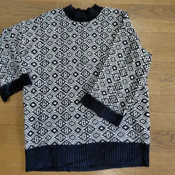 JEANASIS 기하학 패턴 긴팔 니트