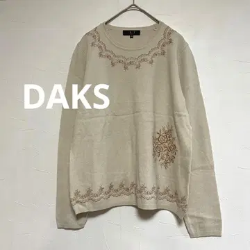 DAKS 닥스 꽃무늬 자수 캐시미어 혼방 니트 베이지 상의 니트 L