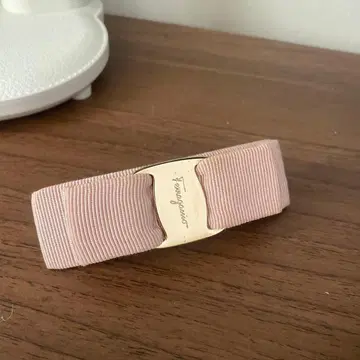 Ferragamo 페라가모 핑크 리본 머리핀 핑크 x 골드