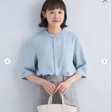 그린 라벨 릴랙싱 소모우라이크 포켓 숏 슬리브 블라우스