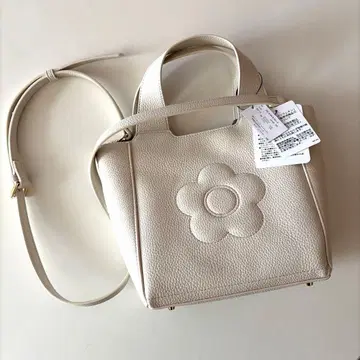 마리콴트 이너 스웨이드 데이지 2WAY 미니 토트 (아이보리)