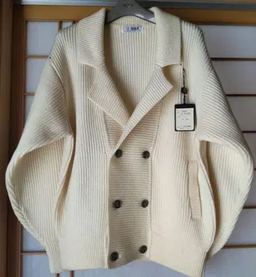 레트로 아이보리 더블 브레스트 가디건 M 새상품 미사용 택 포함 일본제
