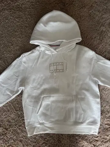 화이트 후드 부착 후드티