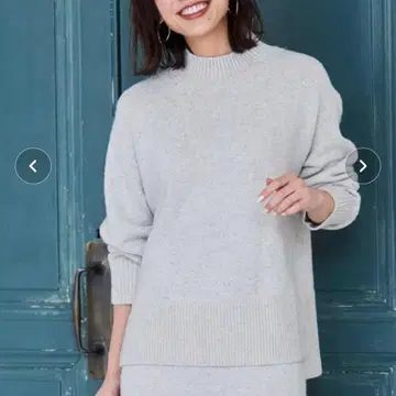 OPAQUE.CLIP 하이넥 니트 라이트 그레이