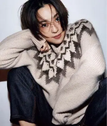 23구 페어아일 패턴 니트 베이지 알파카 혼방 38