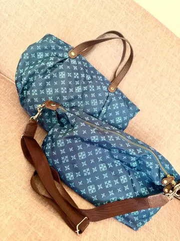 russet*러셋 숄더 & 토트 2개 세트 네이비 x 블루 가죽