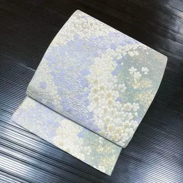 순수 실크 육통 후쿠로 오비 펄톤 가공 [ 꽃들 ]