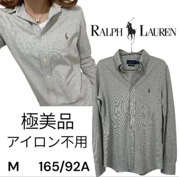 랄프 로렌 피케 셔츠 그레이 M 사이즈 여성용 무지