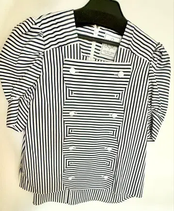 seventeenbymihokawahito 더블 버튼 스트라이프 블라우스