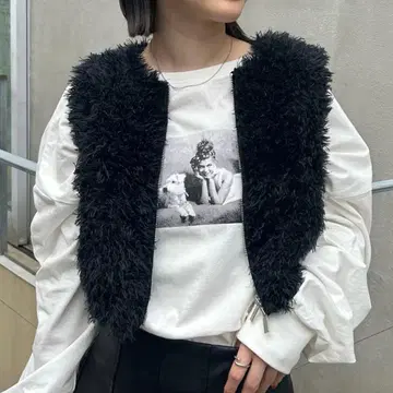 mystic 미스틱 [mline] 숏 샤기 베스트 더블 지퍼