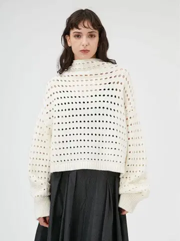 [새상품급] FRAY.ID 2way 아이렛지퍼 니트 베이지