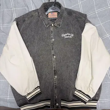 데님 바시티 자켓 - 데님 블랙 / L