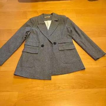 그레이 더블 버튼 테일러드 자켓