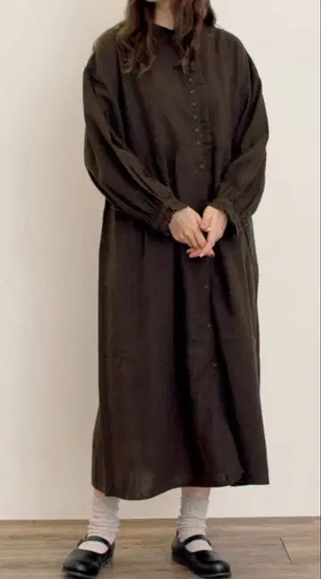 [사만사 모스모스] [Cross x Linen] 프릴 원피스