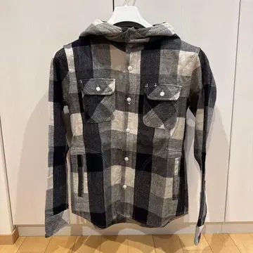 marka 후드 부착 체크 셔츠
