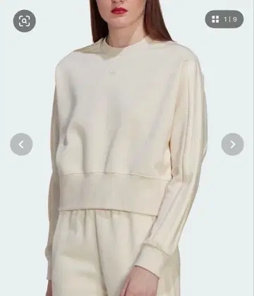 새상품급 adidas 긴팔 맨투맨 M 아이보리