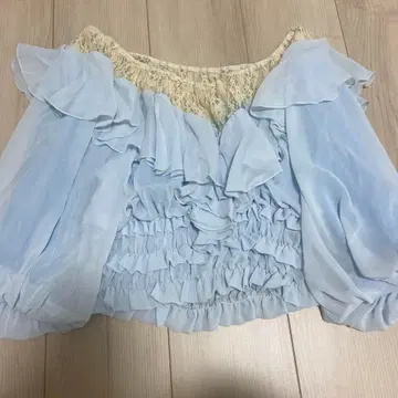 snidel 라이트 블루 프릴 블라우스