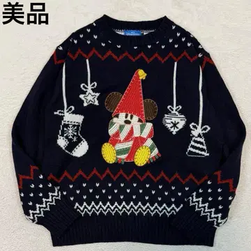 새상품급 디즈니 리조트 2023 릴린린 스웨터 미키 M~L 네이비