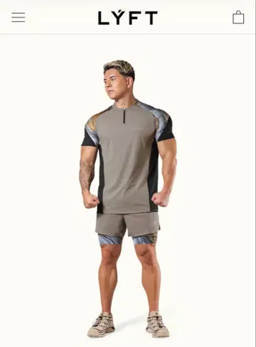 LYFT 하프 지퍼 티셔츠와 숏팬츠 세트