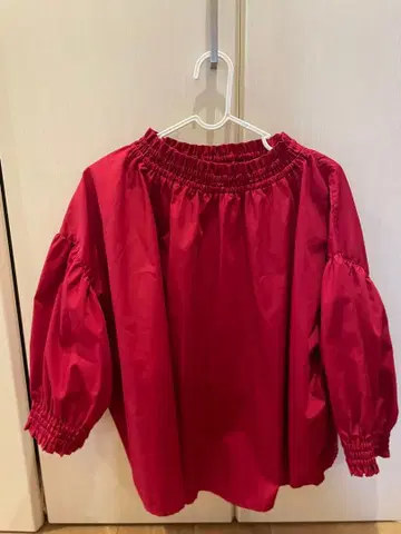 anvai 상의 블라우스 레드 긴팔