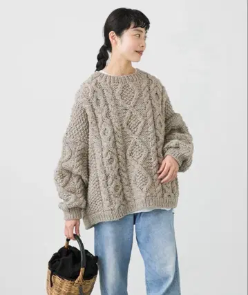 [카구레] 페루 아란 크루넥 니트