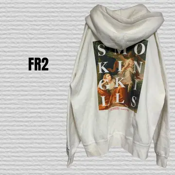[ FR2 ] Smoking kills 후드티 지퍼 후드티 화이트