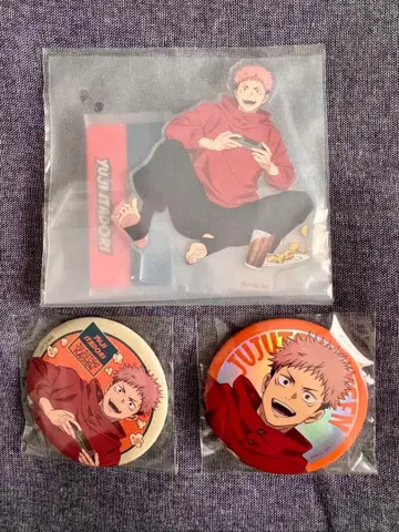 주술회전 SEGA 럭키 쿠지 이타도리 유우지 아크릴 스탠드 캔뱃지