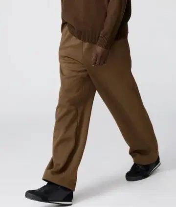 유니클로C 맨투맨 와이드 팬츠 긴 길이 XS 브라운